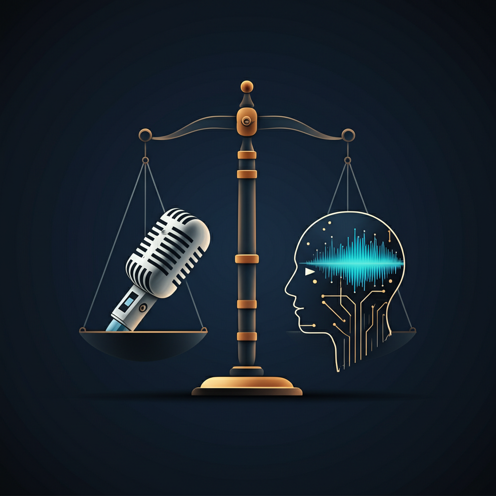AI 음성 저작권 분쟁 개념 이미지